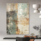 Earthy Tones with Weathered Textures "Aged Serenity" Abstract Painting On Canvas PS1274