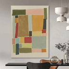 “Colorful Geometric Shapes: Playful Abstract” - Cheerful Modern Art On Canvas PT0964