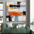 “Vibrant Abstract Composition” - Colorful Abstract Painting On Canvas PS0412