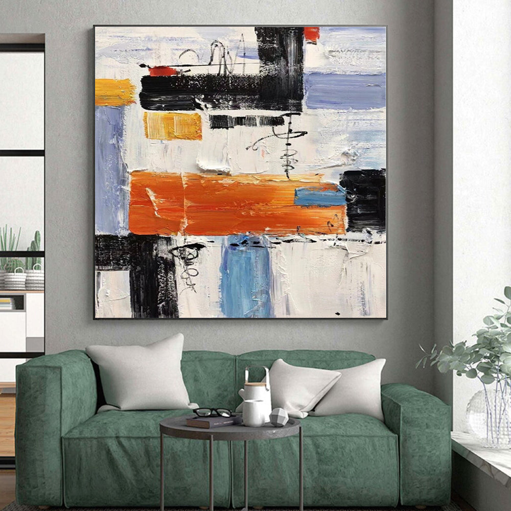 “Vibrant Abstract Composition” - Colorful Abstract Painting On Canvas PS0412