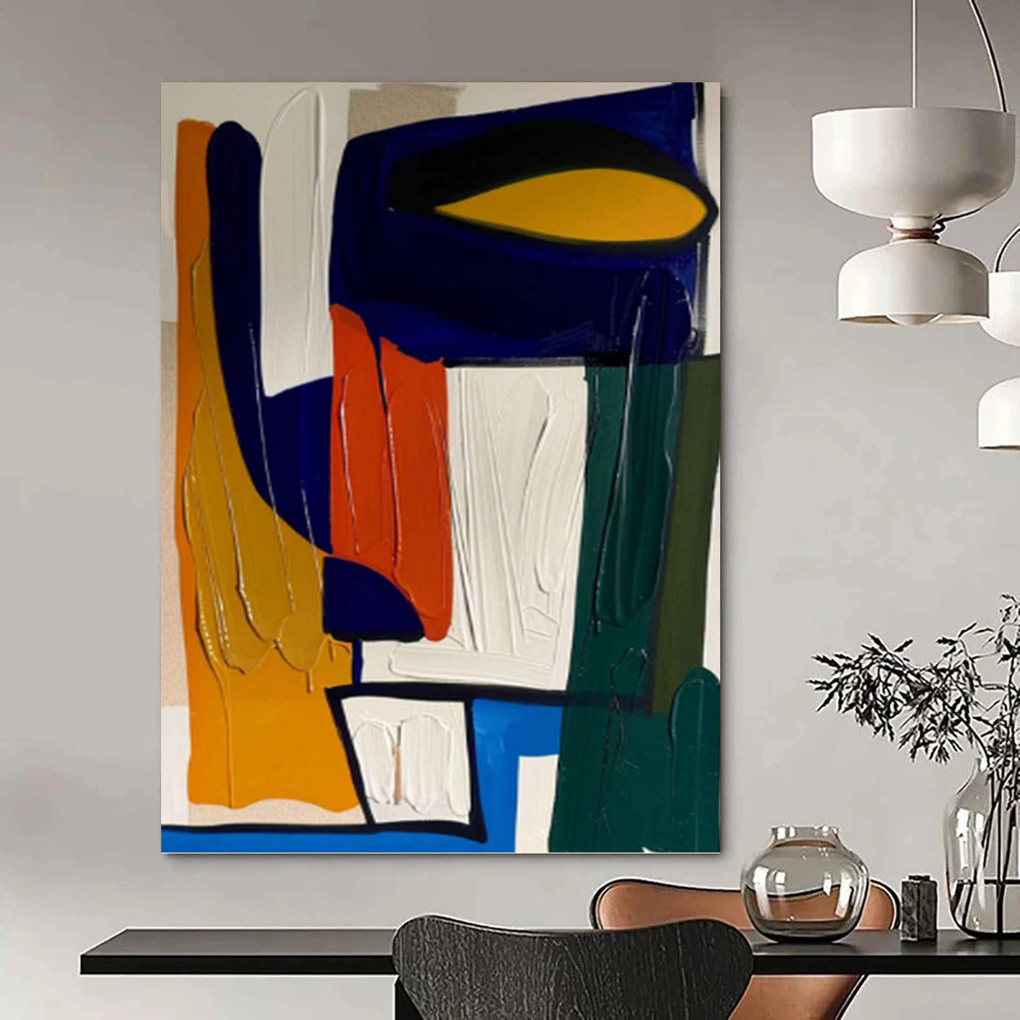 “Bold Color Block Composition” - Abstract Expressionist Painting On Canvas PT1187