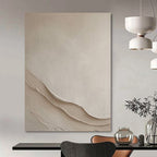 Textured Beige Waves "Subtle Flow" Impasto Painting On Canvas PS1093