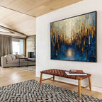 “Golden Forest Abstract” - Textured Landscape Painting On Canvas PT157