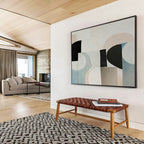 “Pastel and Black Abstract Fusion” - Abstract Painting on Canvas, Perfect for Bedroom & Reading Nook DKS583