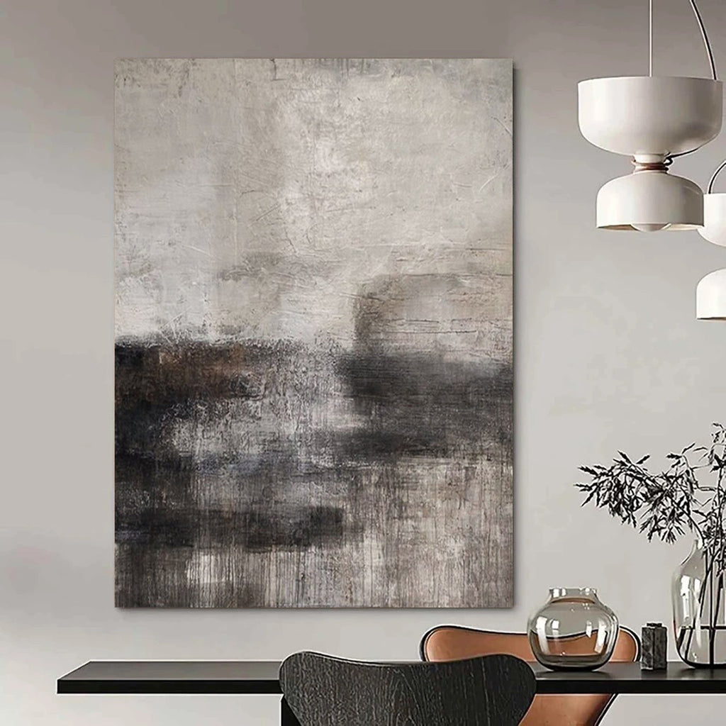 Gray and Black Textured, "Urban Grunge" – Textured Abstract Painting On Canvas PS0961