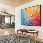 “Color - Blended Feather Waves” - Textured Abstract Painting On Canvas PT201