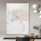 White, Pink with Soft Textures "Blush Textures" Abstract Painting On Canvas PS1345