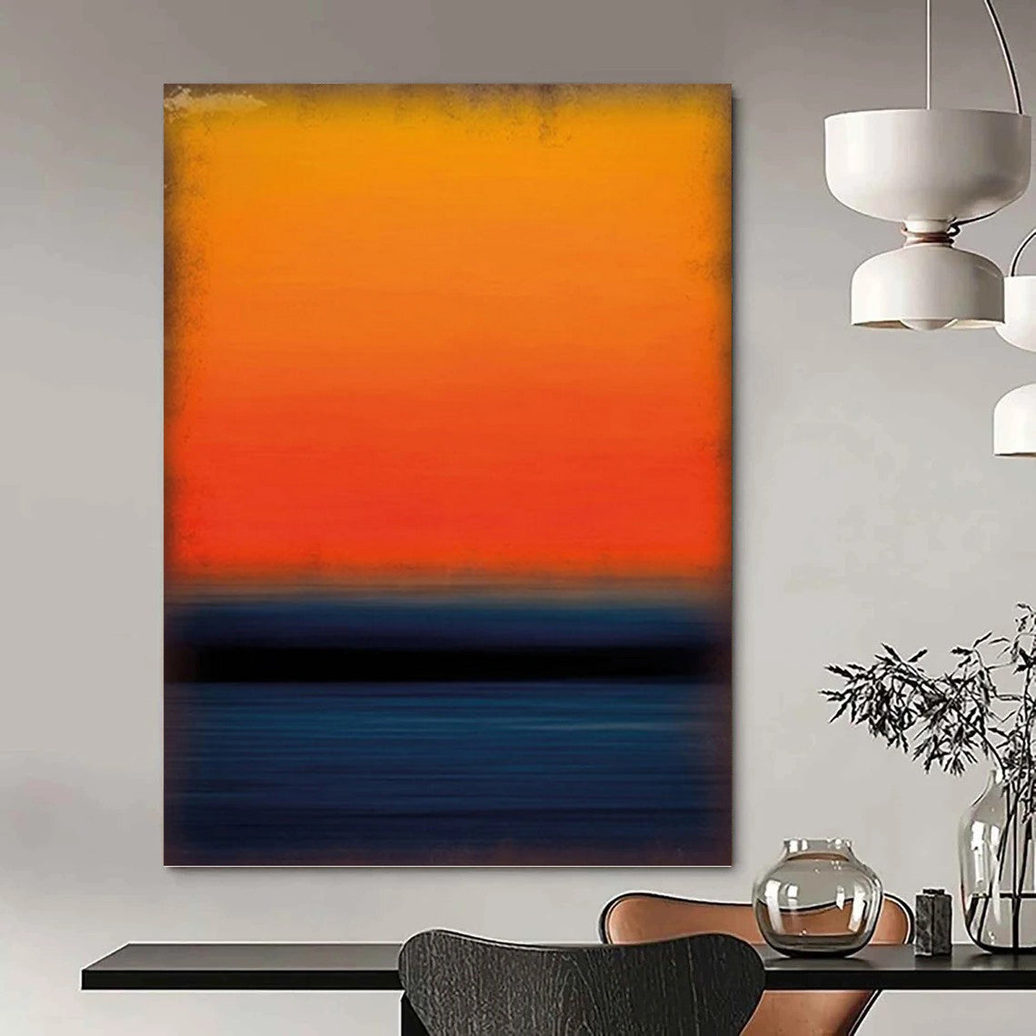 “Orange - Red Horizon” - Minimalist, Sunset - Inspired Painting On Canvas PT1601