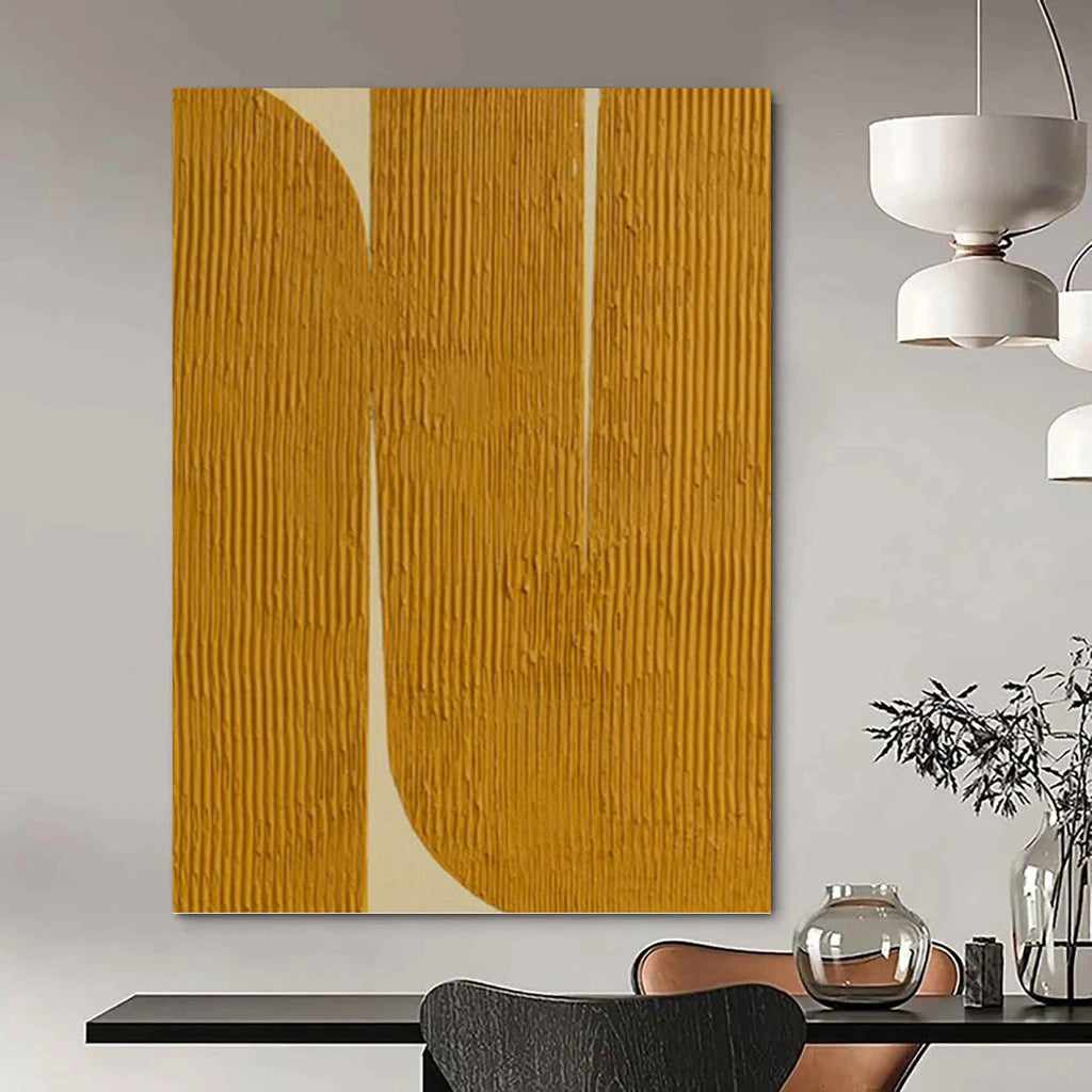 “Yellow - White Textured Abstract” - Textured Abstract Painting On Canvas PT1244