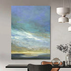 “Sky and Sea Variation: Soothing Impressionistic Art” - Calming Coastal Art On Canvas PT0954