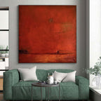 “Deep Red Mystery” - Red, Brown, Black Abstract Minimalist Painting On Canvas PS0653