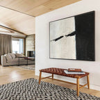 Minimalist Black - White Divide Abstract Painting On Canvas DKS177