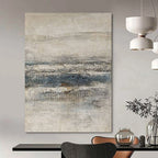 Gray and Blue Textured, "Coastal Layers" – Textured Abstract Painting On Canvas PS0964