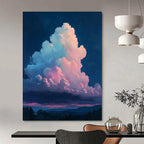 “Pink - Purple Night Clouds” - Impressionistic Sky Painting On Canvas DS009