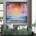 “Sunset Sea Abstract” - Coastal Abstract Painting On Canvas PS0058