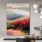 “Colorful Landscape Abstract” - Impressionist Landscape Painting On Canvas PT1273