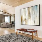 “Ethereal Beige And Blue Abstract” - Abstract Painting On Canvas DKS522