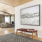 “Gray - White Textured Terrain” - Minimalist Abstract Painting On Canvas PT260