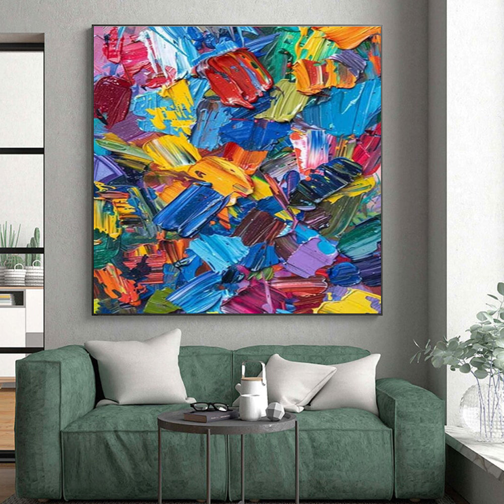 “Vibrant Color Explosion” - Multicolor Abstract Expressionist Painting On Canvas PS0685