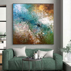 “Textured Color Fusion Abstract” - Abstract Impasto Painting On Canvas PS0007