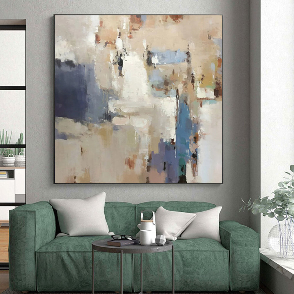 “Soft Color - Block Abstract Composition” - Serene Abstract Painting On Canvas PS0322