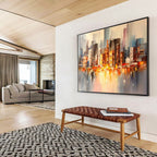 “Cityscape at Dusk” - Impressionistic Oil Painting On Canvas DKS899