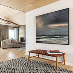 “Starry Night Over the Ocean” - Impressionist Seascape - Painting On Canvas PT1786