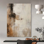 Beige, Gray, Black with Abstract Textures "Neutral Rhythm" Abstract Painting On Canvas PS1203