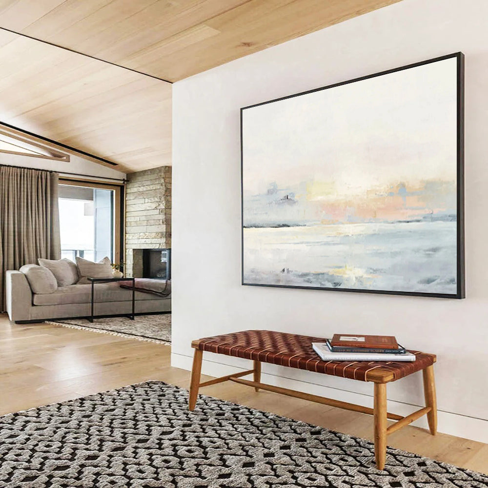 “Pastel Seascape Abstract” - Dreamy Coastal Painting On Canvas DKS406
