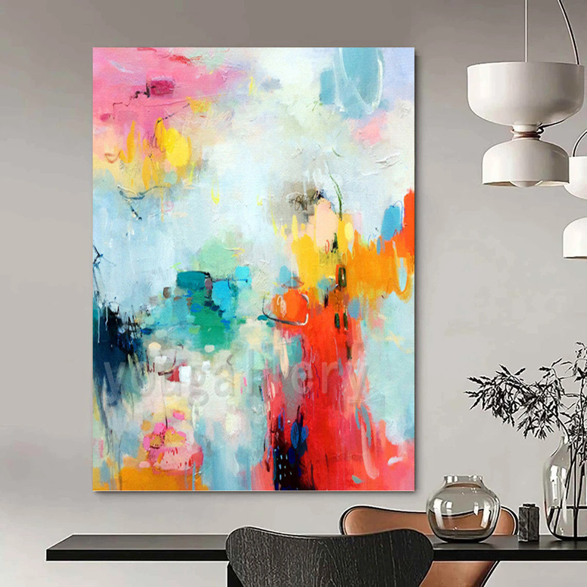 “Pastel Abstract Dream” - Soft - Colored, Whimsical Abstract Painting On Canvas PT1065