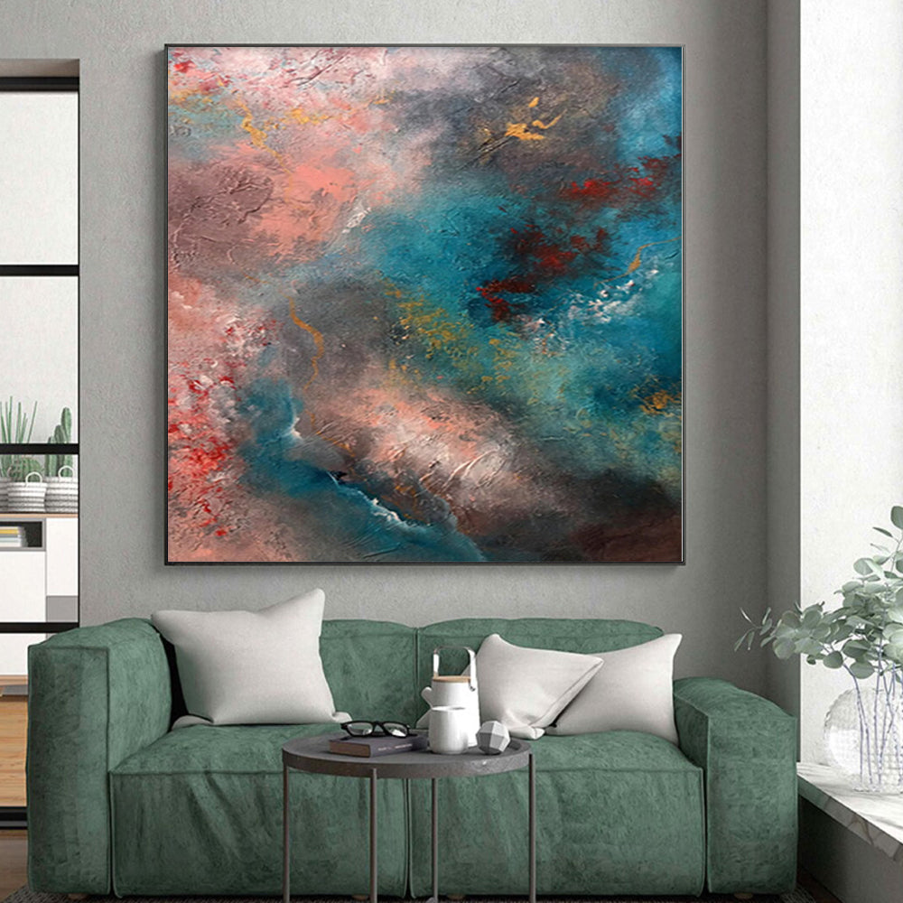 “Colorful Abstract Eruption” - Expressive Abstract Painting On Canvas PS0053