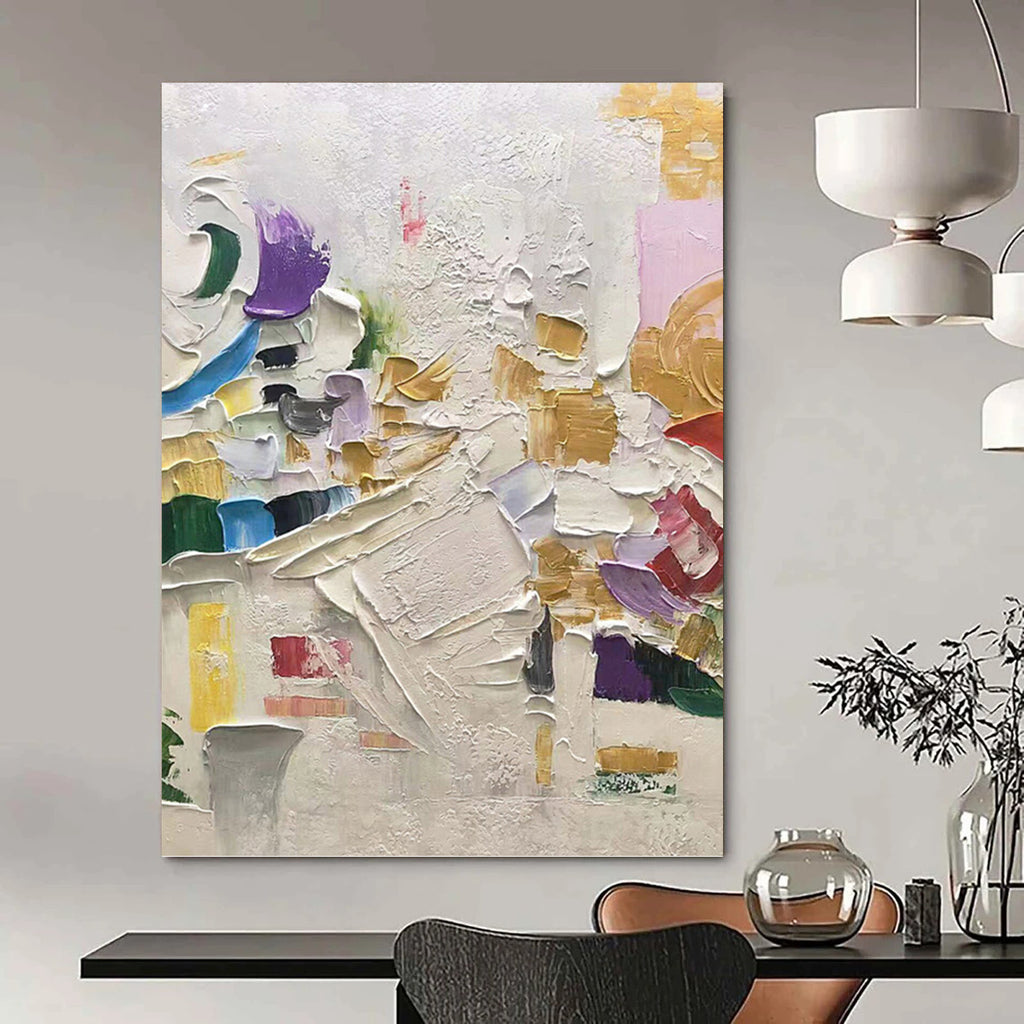 “Vibrant Palette Knife Abstract” - Impasto Abstract Painting On Canvas PT1035