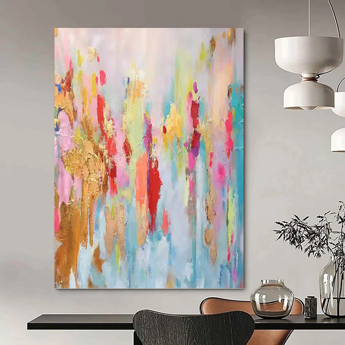 “Colorful Abstract” - Abstract Expressionist Painting On Canvas PT1340