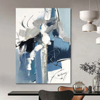 “Blue - Gray Abstract Brushstroke Art” - Abstract Painting On Canvas PT2082