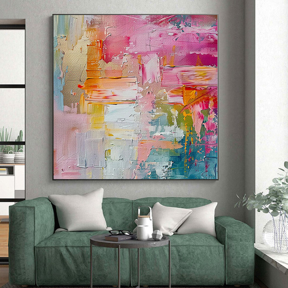 “Pink - Colorful Abstract” - Expressive Abstract Painting On Canvas PS0089
