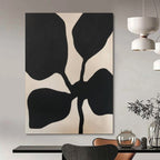 Black and Beige Organic, "Nature’s Silhouette" – Organic Abstract Painting On Canvas PS0993