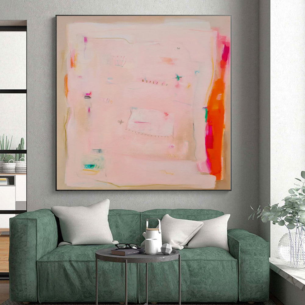 “Pastel Pink Abstract” - Soft Abstract Painting On Canvas PS0078