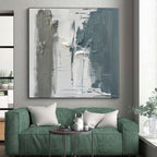 “Gray - White Textured Blocks” - Gray, White Abstract Painting On Canvas PS0494