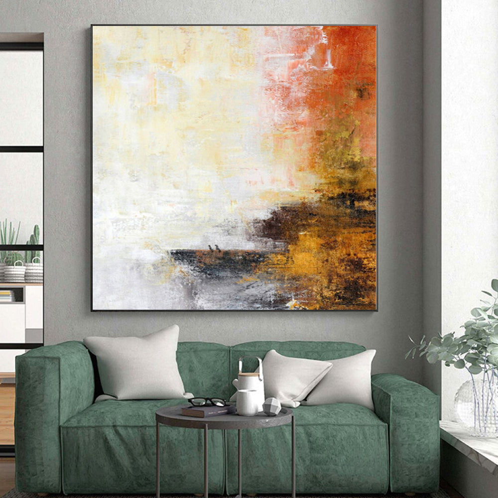 “Warm Tones Abstract” - Minimalist Abstract Painting On Canvas PS0066