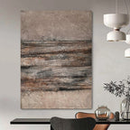 “Brown - Gray Textured Abstract” - Industrial Abstract Painting On Canvas PS0118