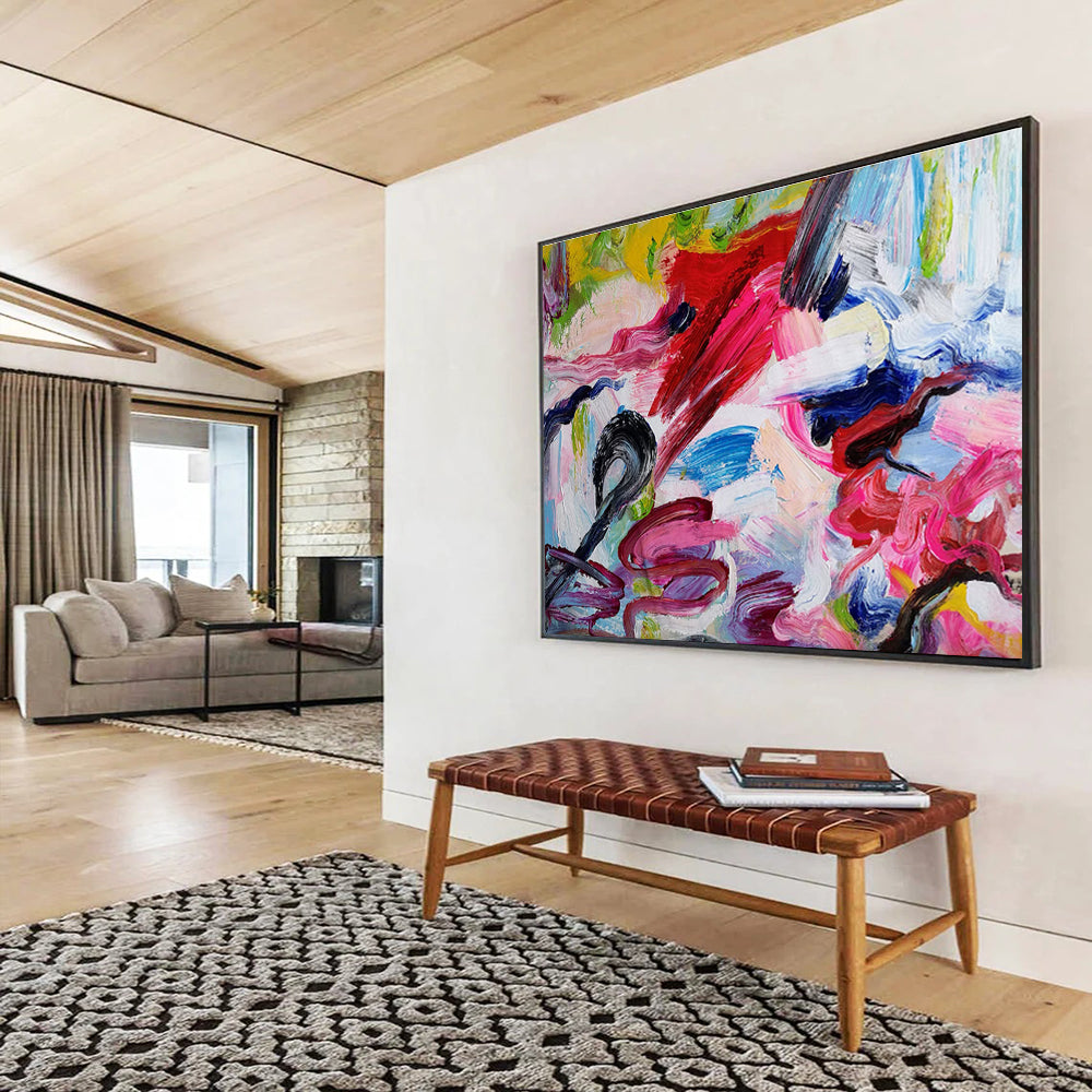 “Vibrant Color Chaos” Abstract Painting On Canvas DKS297