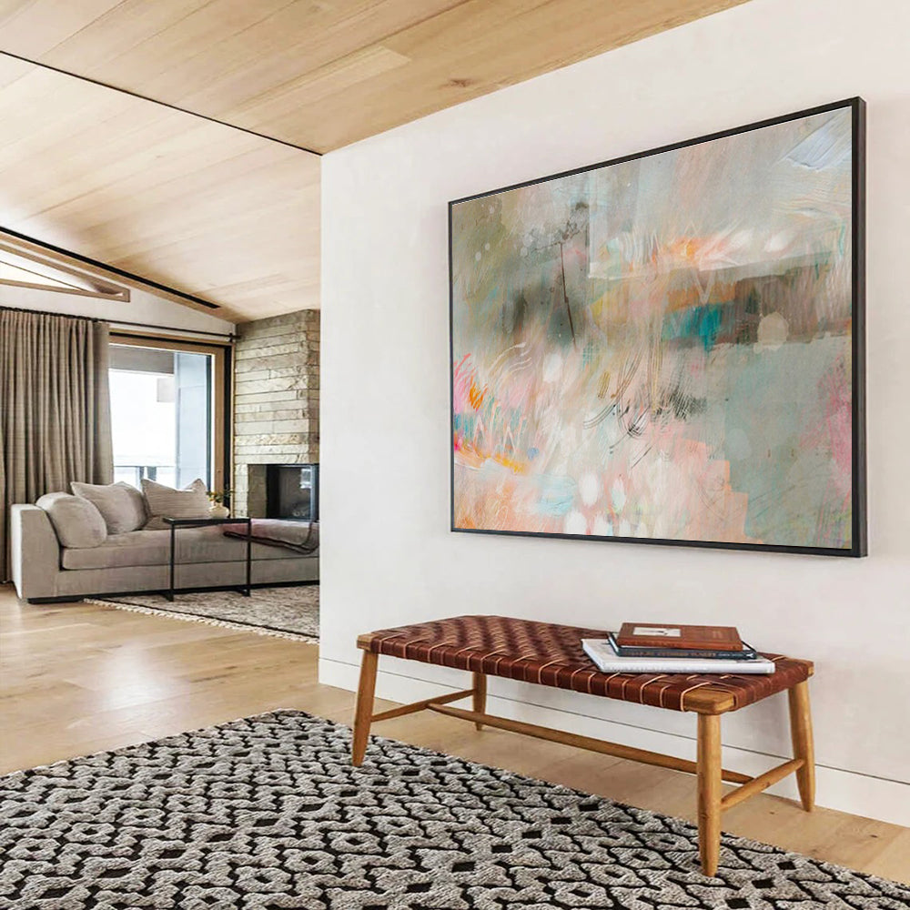 “Soft Pastel Abstract Layers” Abstract Painting On Canvas DKS203