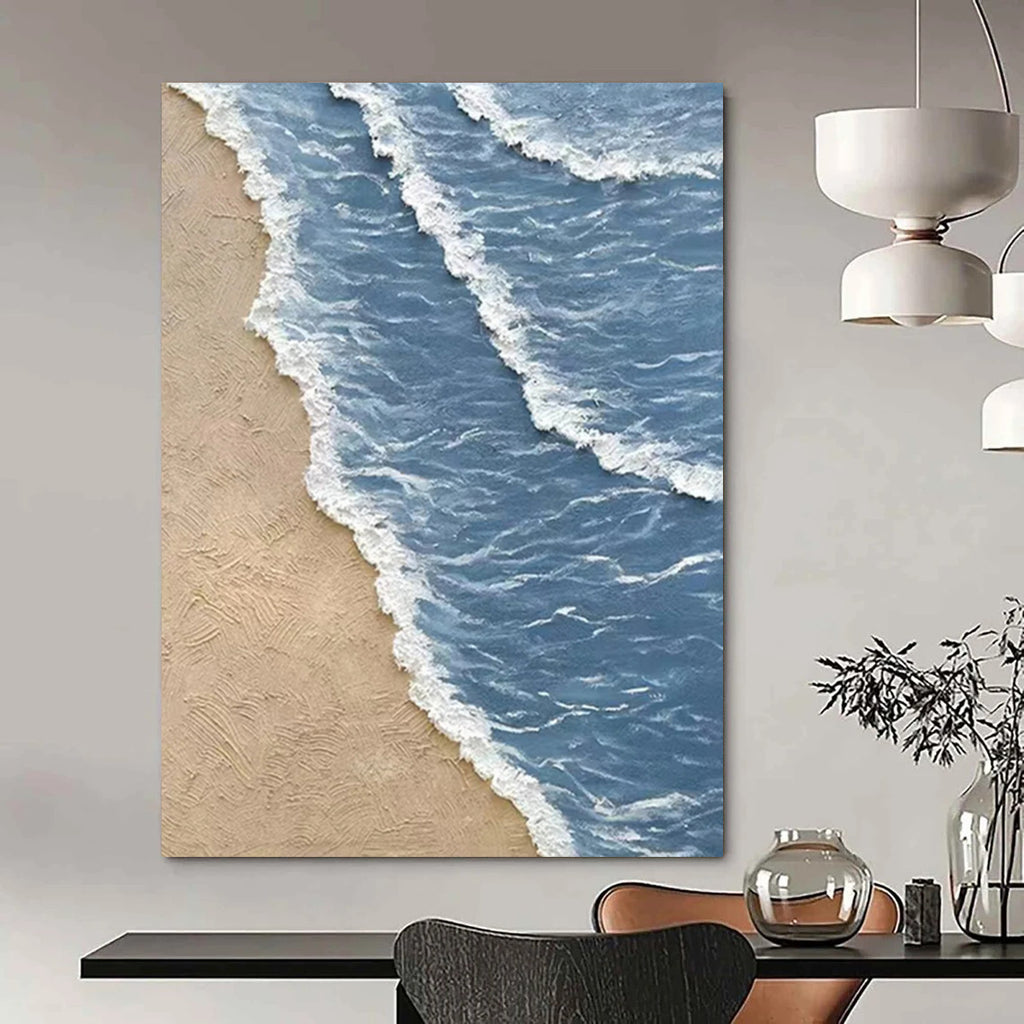 “Beach Wave Textures” - Coastal Landscape Painting On Canvas DS333