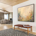 “Misty Wildflower Reverie” - Soft Pastel Floral, Impressionistic Field Painting On Canvas DKS693