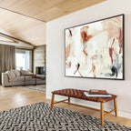 “Blush and Earth Tone Abstract” - Gentle Abstract Painting On Canvas PT145