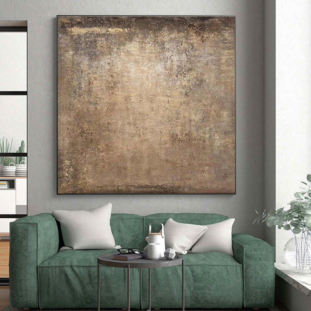 “Warm Brown Texture” - Brown, Beige Abstract Earthy Painting On Canvas PS0632