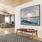 “Soft Coastal Abstract Sunset” - Ethereal Seascape Painting On Canvas PT148