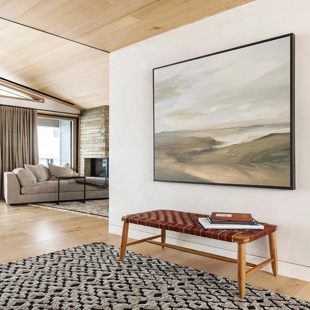 “Neutral - Toned Desert Vista” Landscape Painting On Canvas DKS247