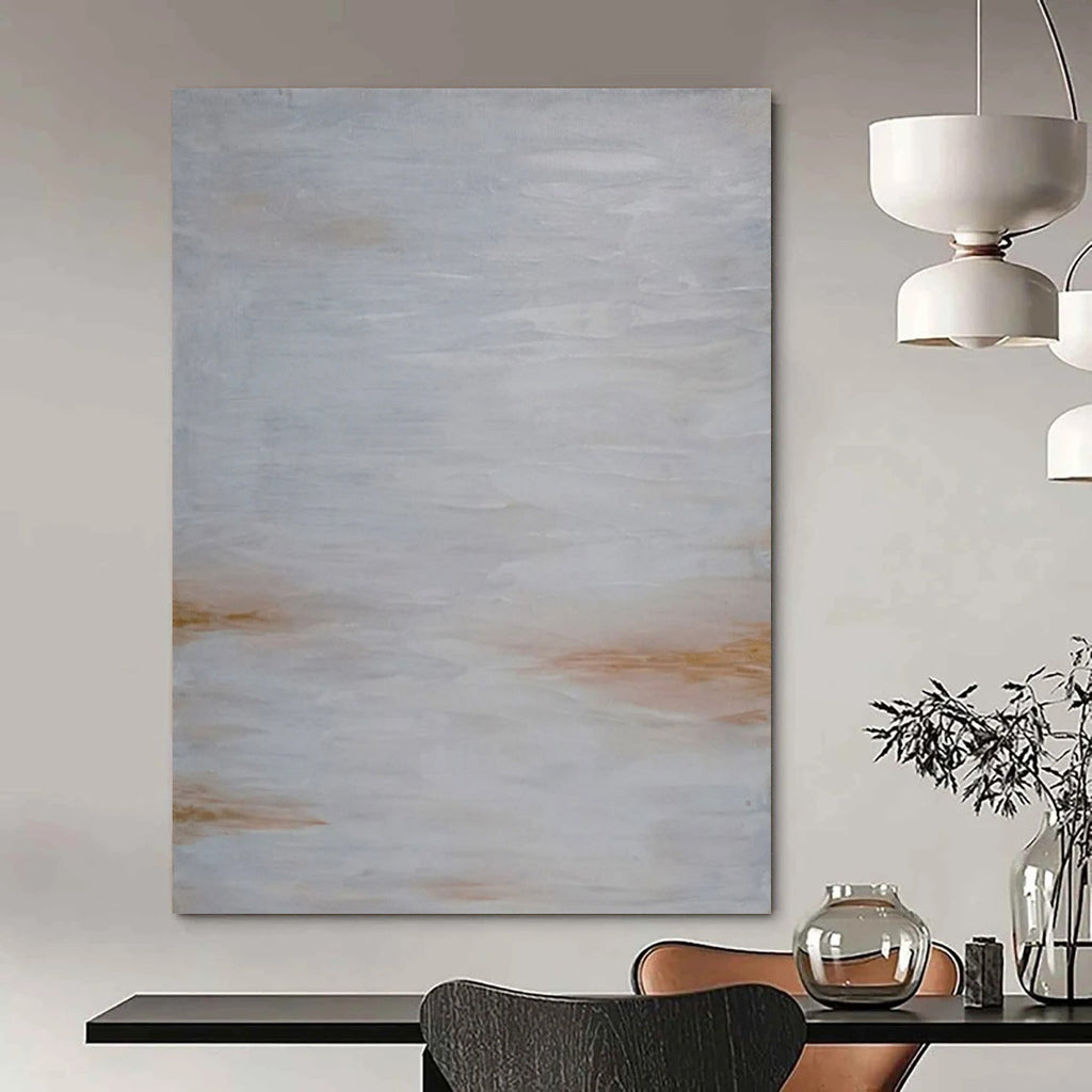 “Gray - Beige Abstract” - Minimalist Landscape Painting On Canvas PT2322