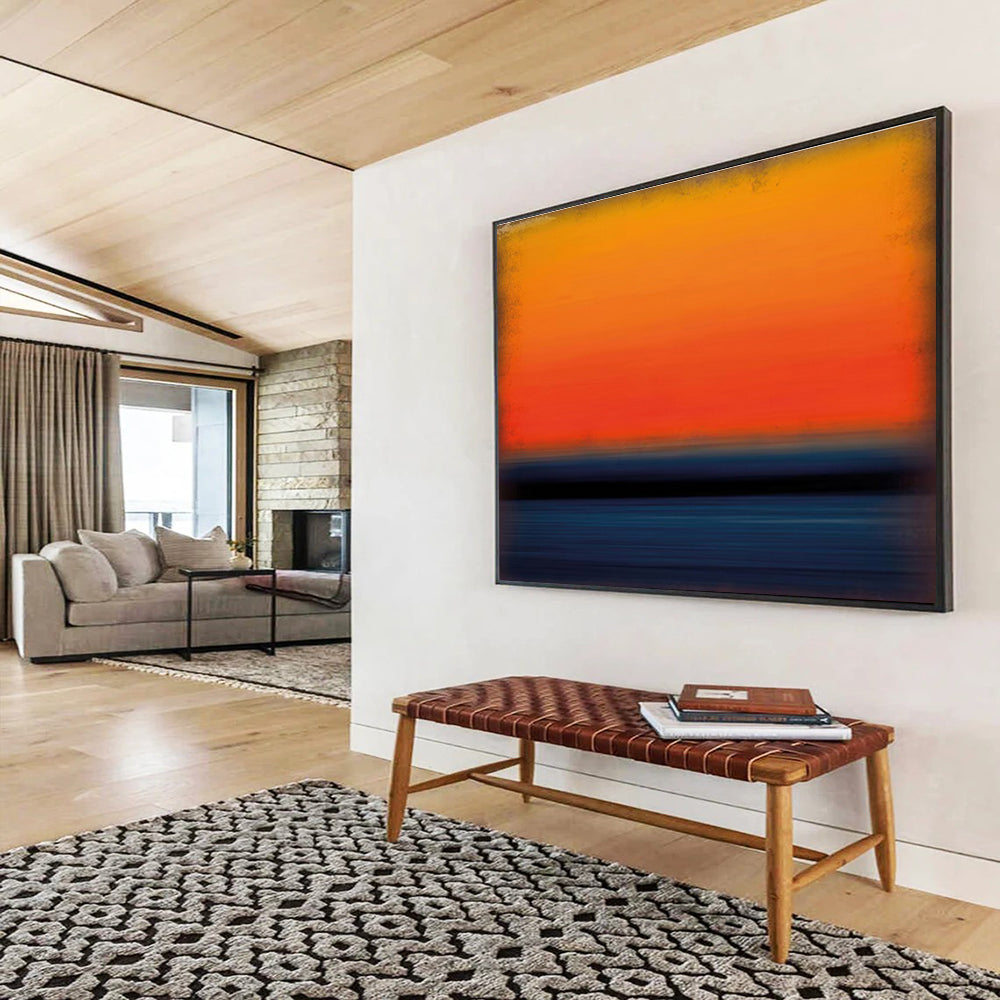 “Sunset Gradient” - Color - Blocked Landscape Painting On Canvas DKS449